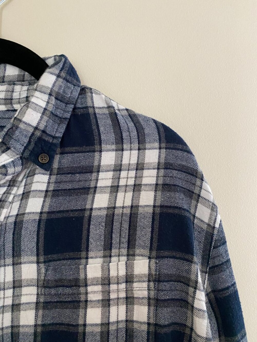 St John's Bay Blue and White Men's Flannel